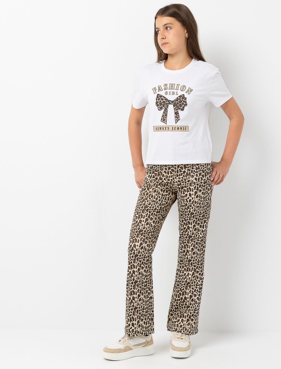 Wide-leg Leopard Print Pants