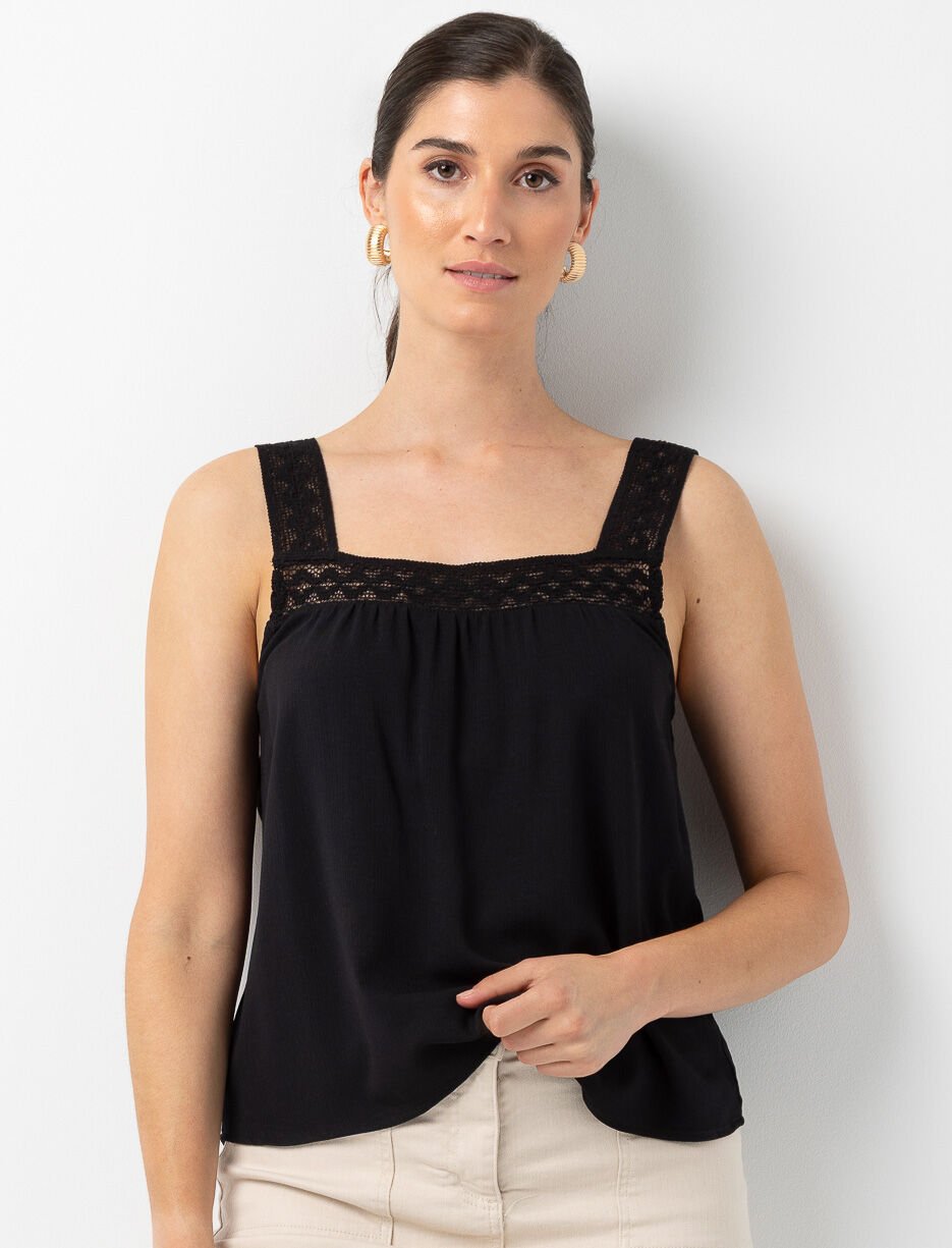 Flowy Tank Top with Crochet Details