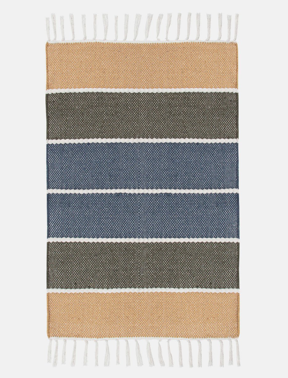 Tapis tissé à rayures