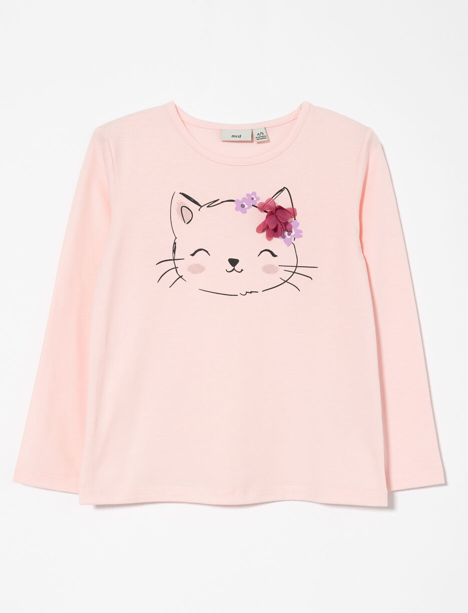 T-shirt imprimé à col rond - petite fille