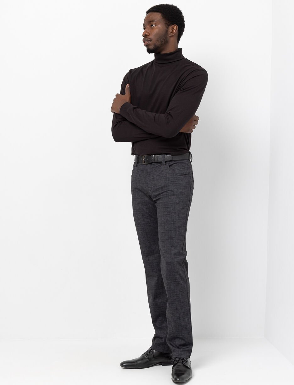 Pantalon à motif mini carreaux