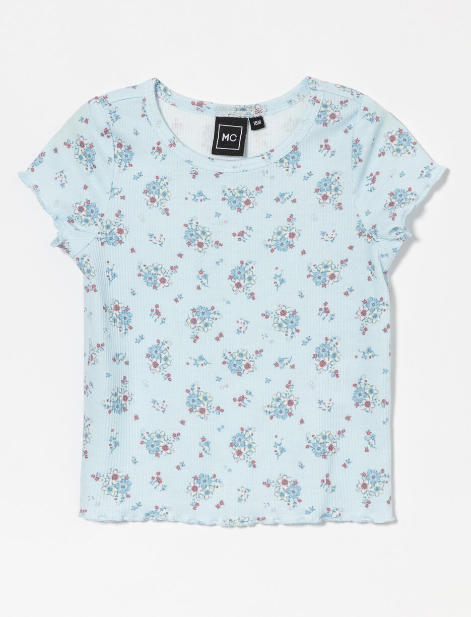 T-shirt côtelé imprimé