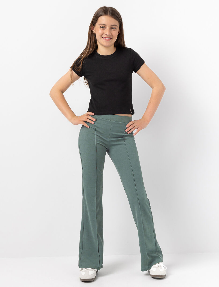 Flared Pants with Pleats