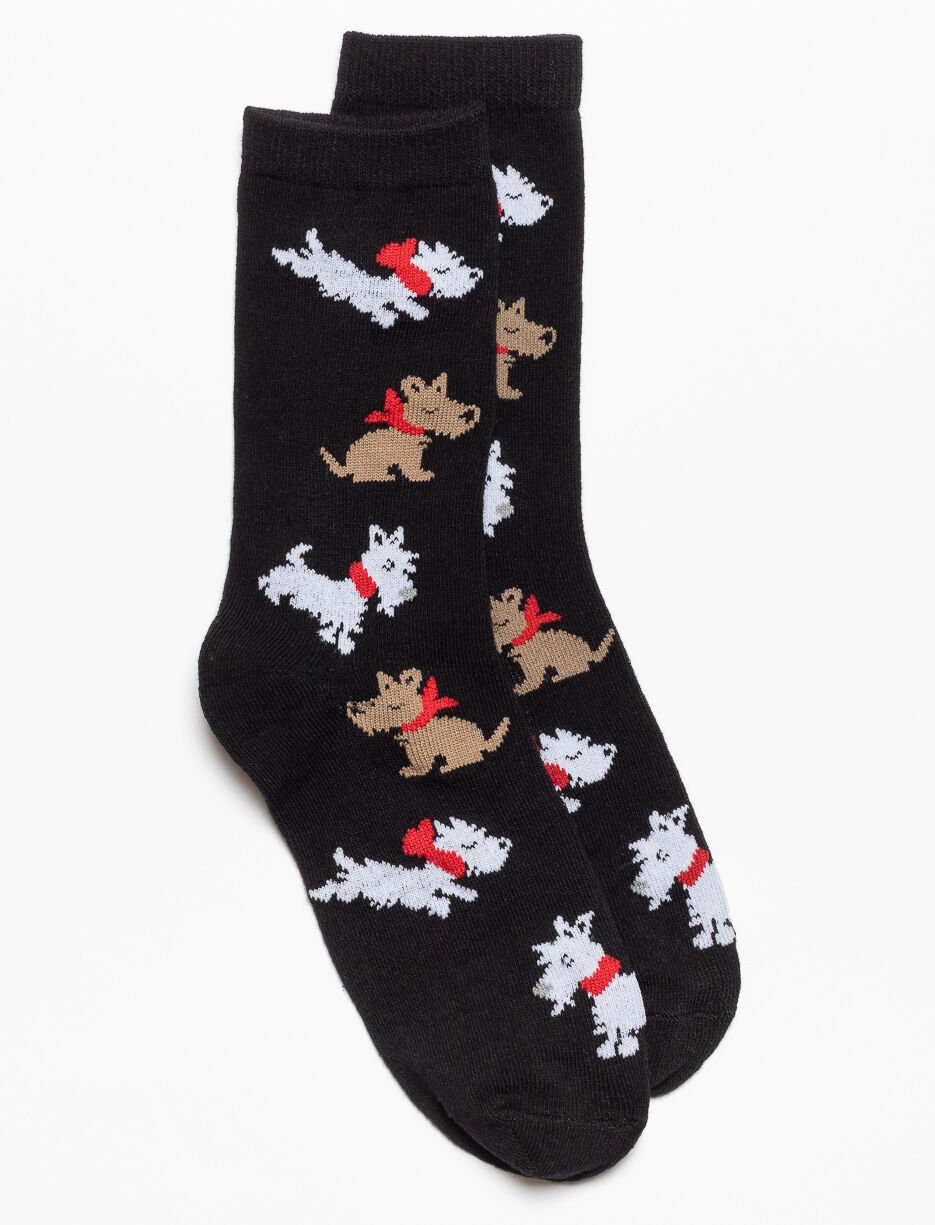 Dog Print Crew Socks