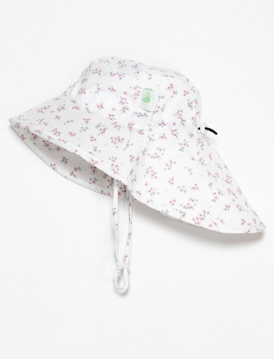 Printed Sun Hat with Drawstring