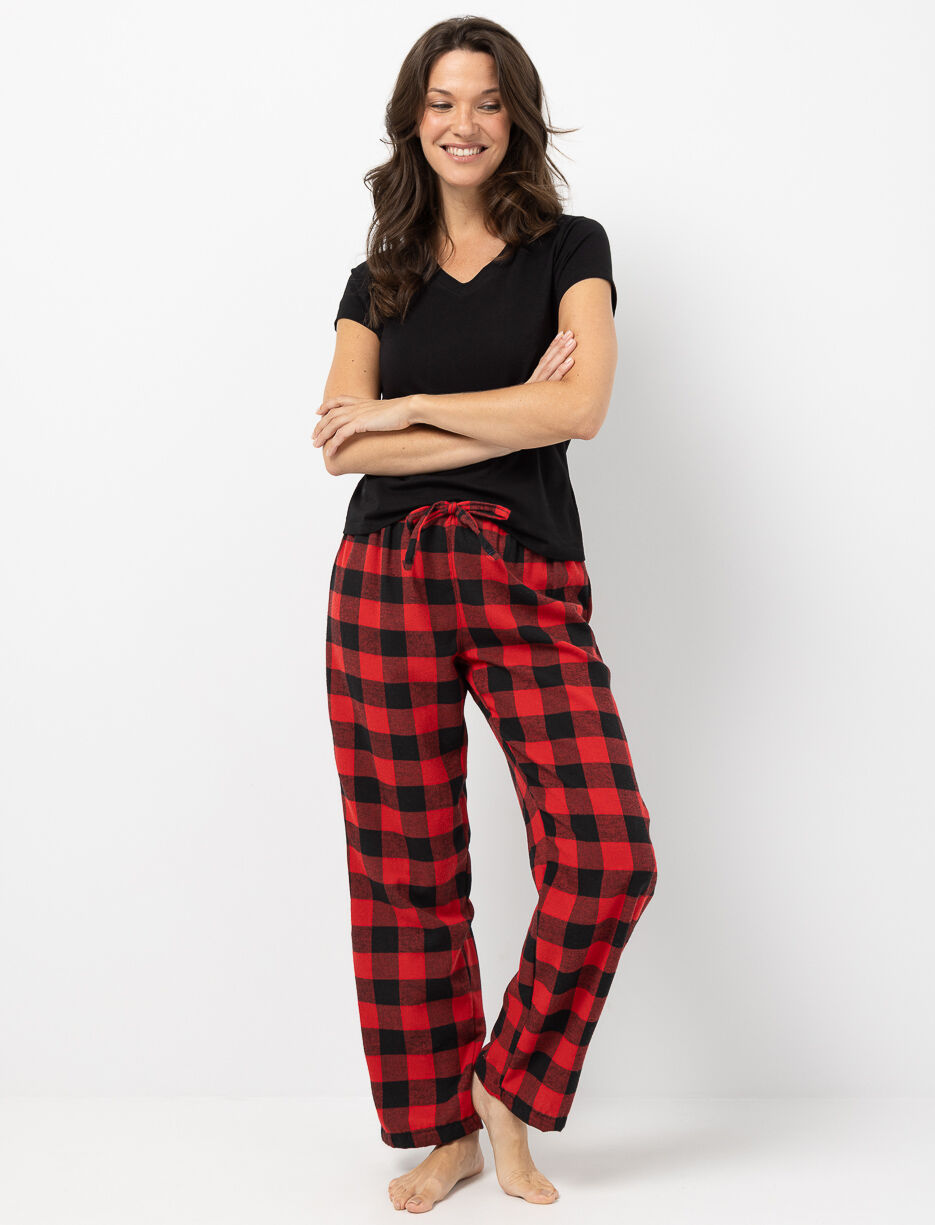 Pantalon en flanelle à carreaux