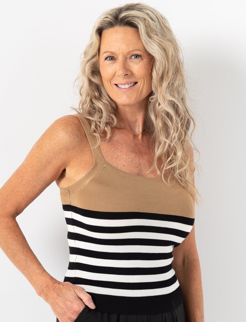 Camisole rayée à bretelles larges