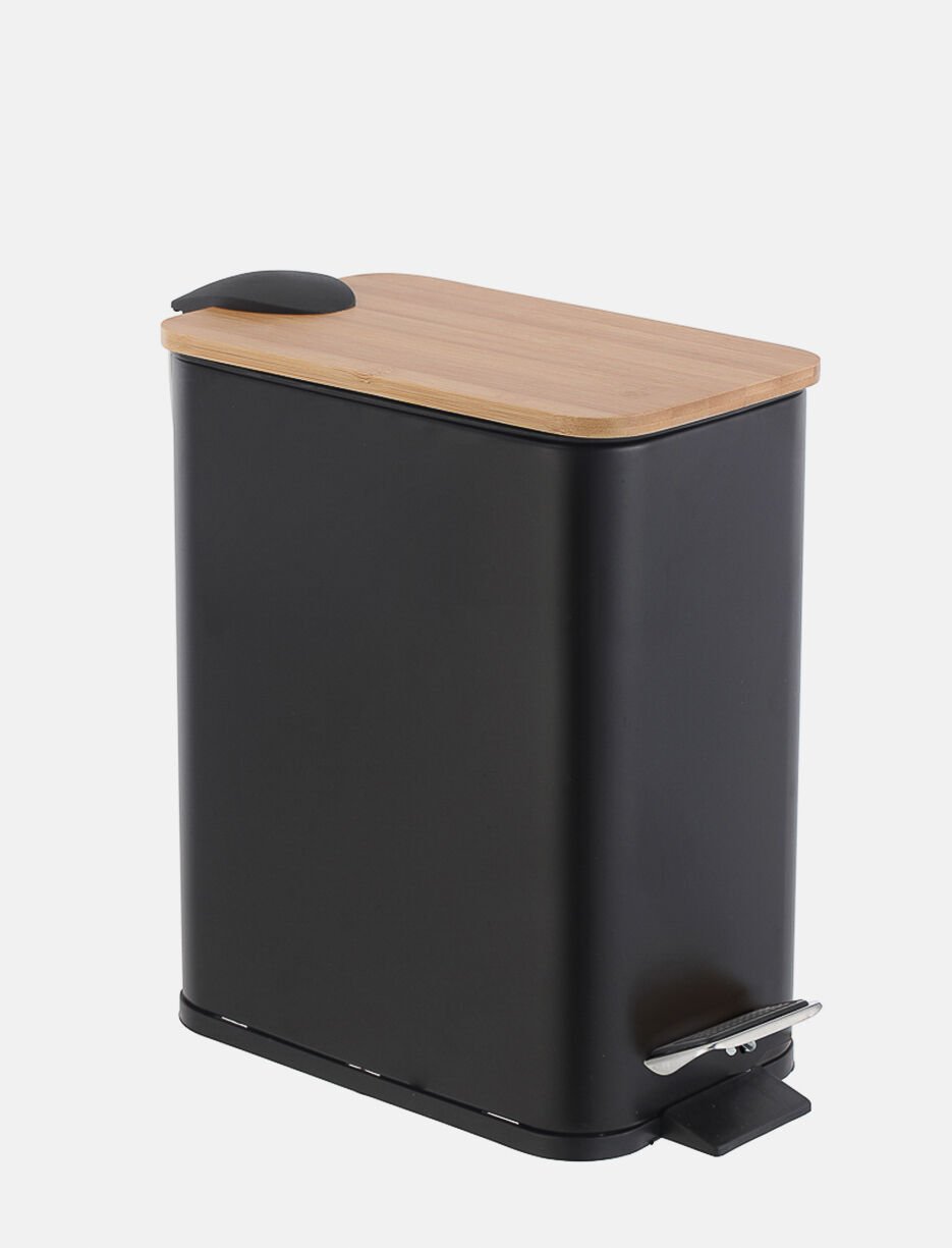 Poubelle rectangulaire avec couvercle bambou