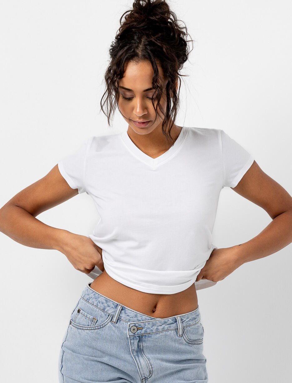Organic Cotton Basic V-Neck T-Shirt
