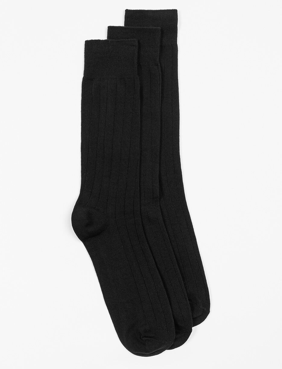 Chaussettes côtelé mi-longue - paquet de 3