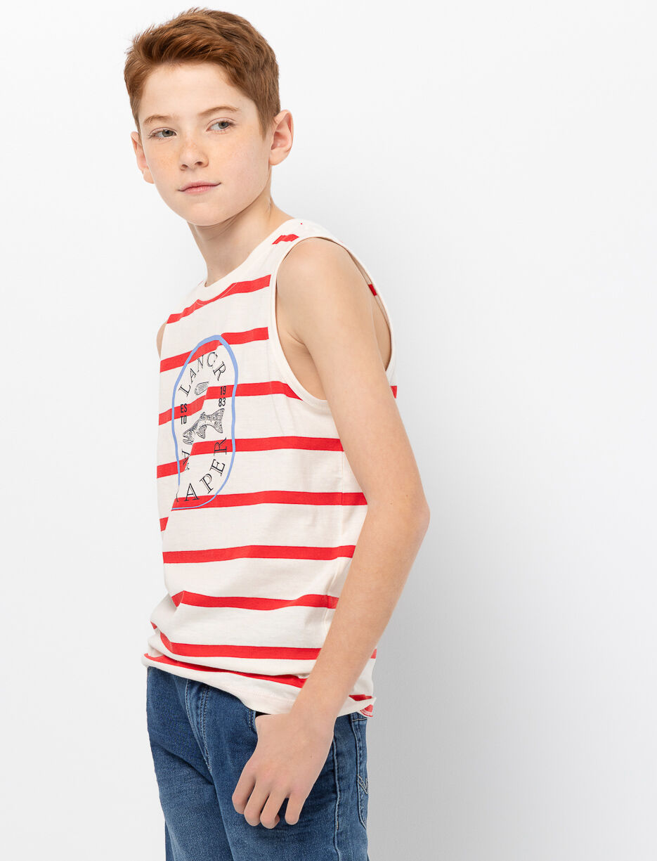 Camisole en coton bio à rayures