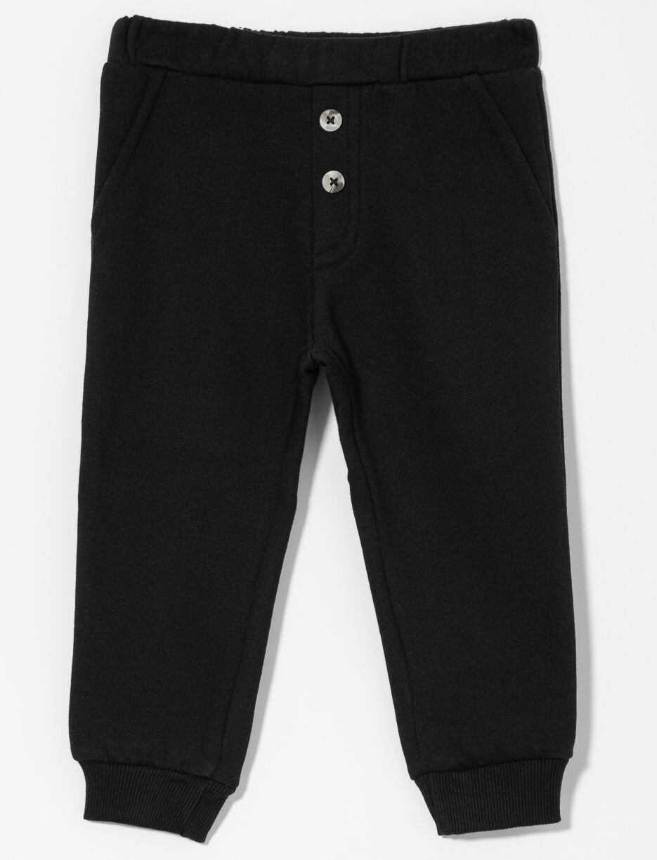 Fleece Pants with Button Detail