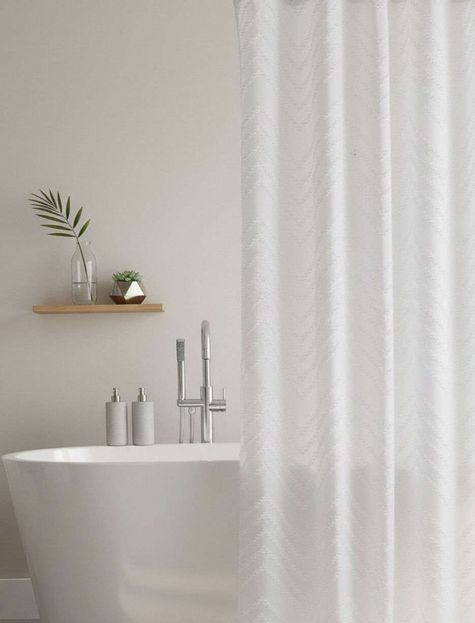 Rideau de douche &agrave; motif textur&eacute;