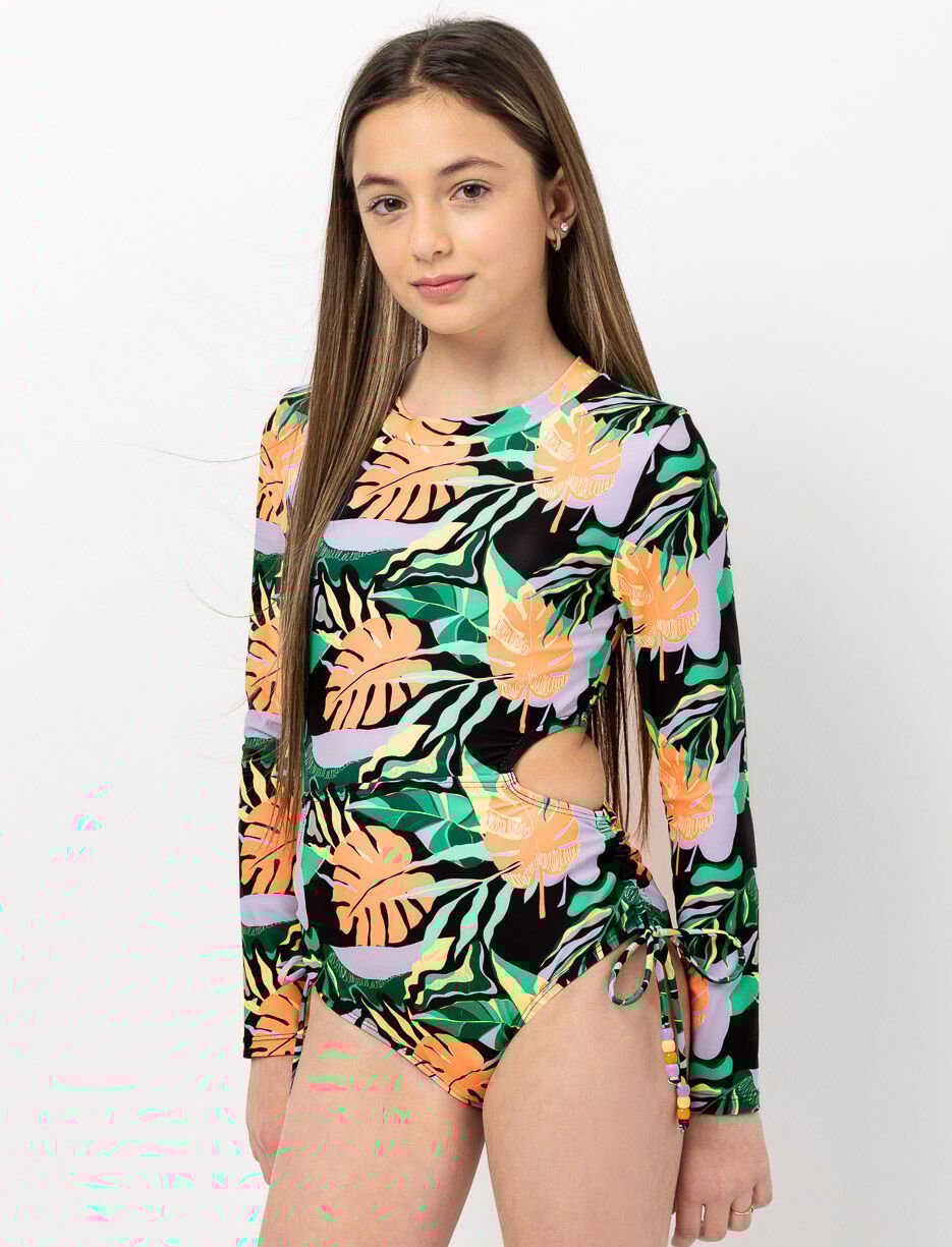 Maillot dermoprotecteur 1 pi&egrave;ce &agrave; d&eacute;coupes