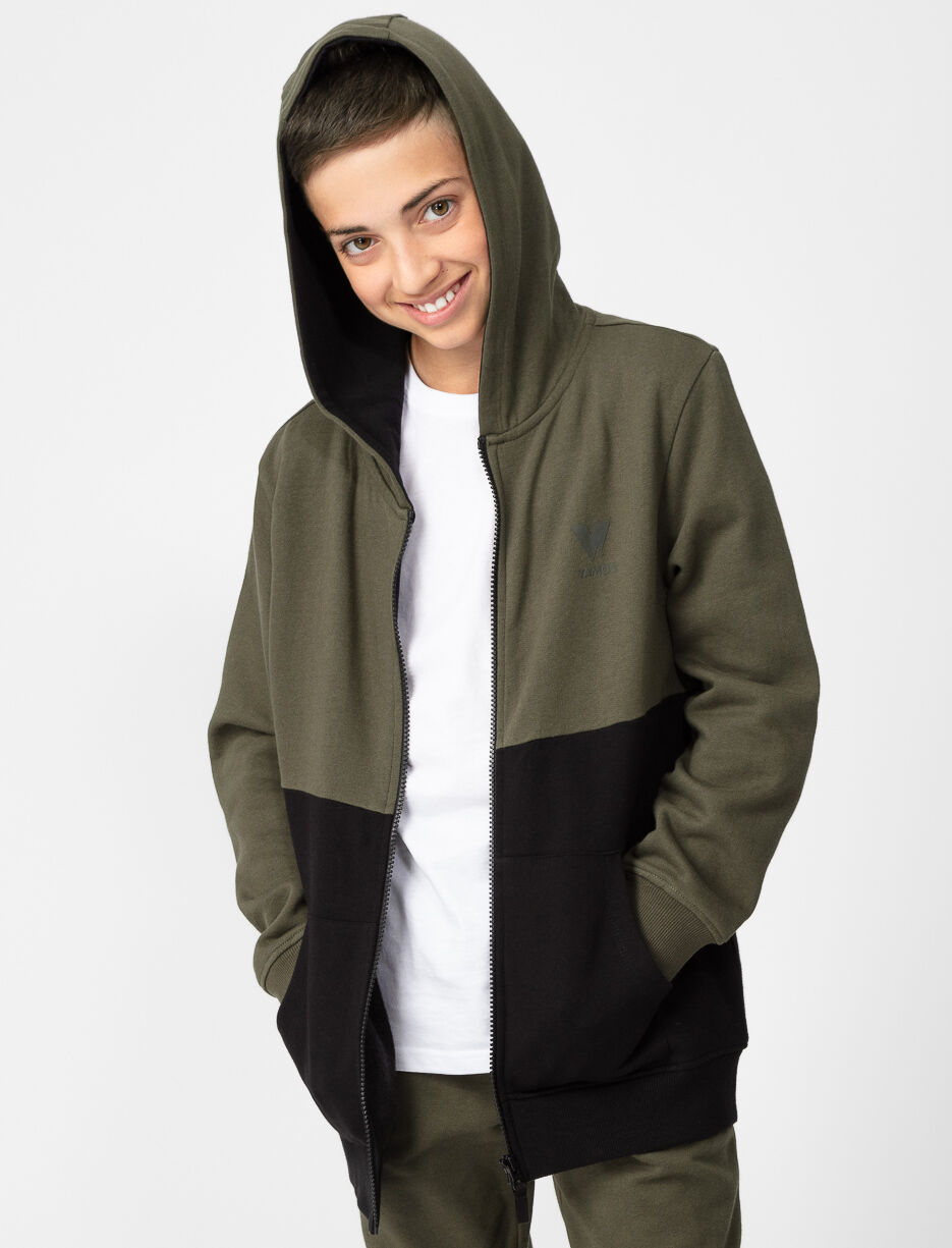 Colour Block Zip-up Hoodie