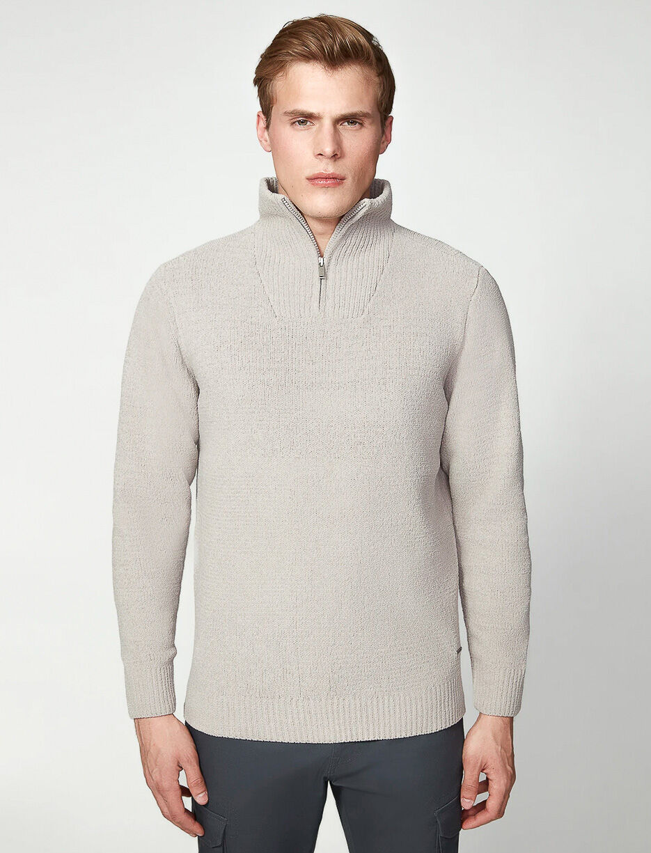 Chandail en tricot à col demi-zip