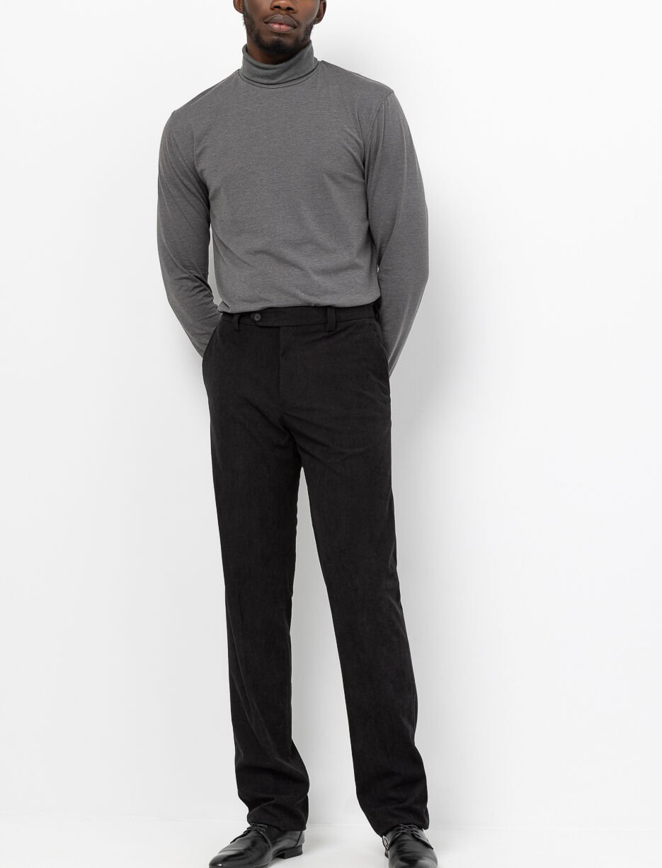 Pantalon semi-ajusté en velours côtelé