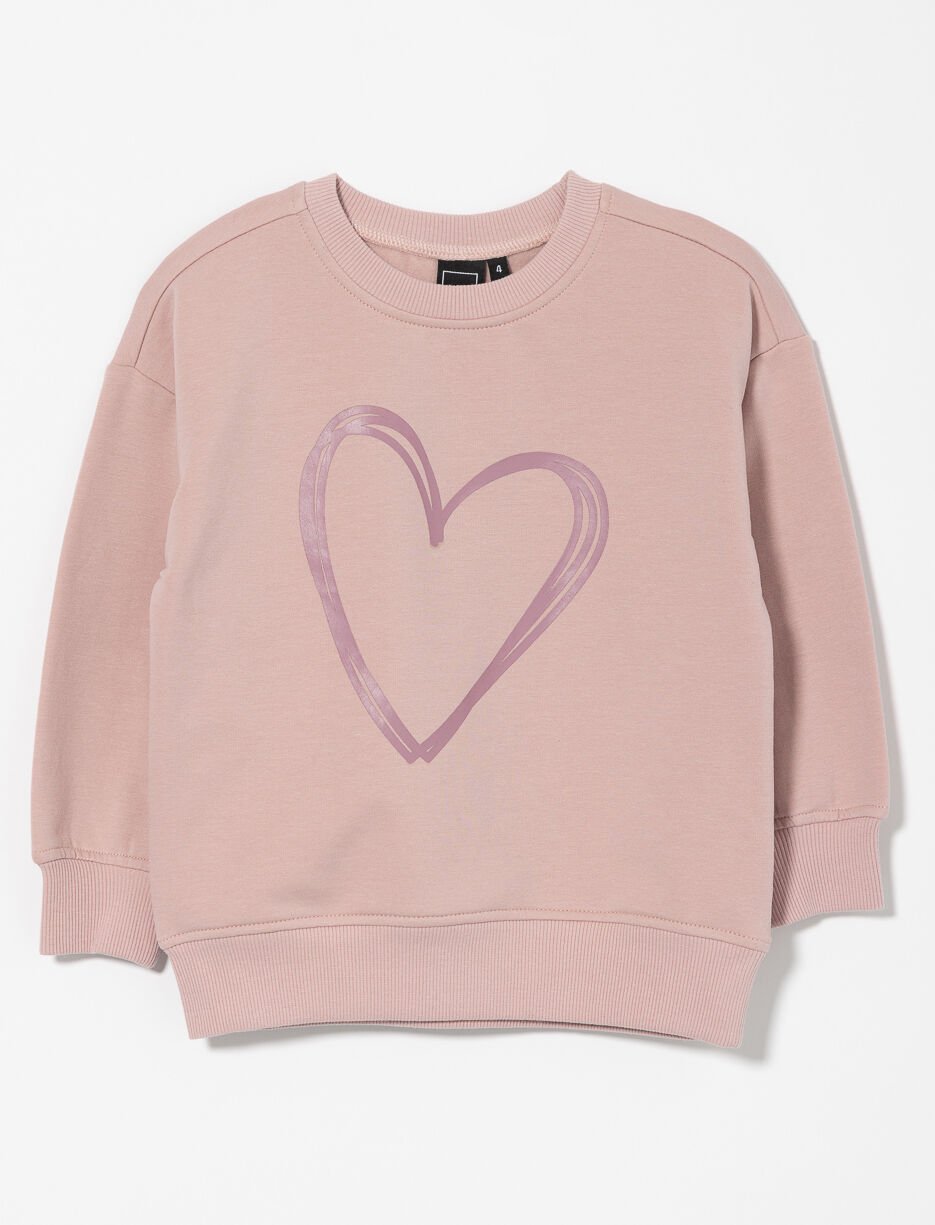Chandail ouaté à imprimé coeur