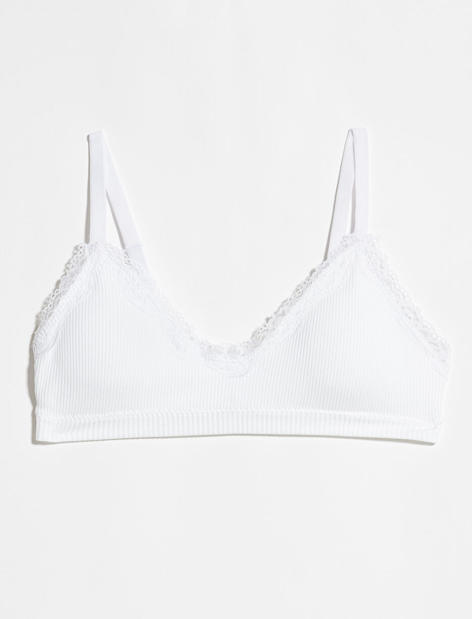 Ribbed Bralette with Lace
