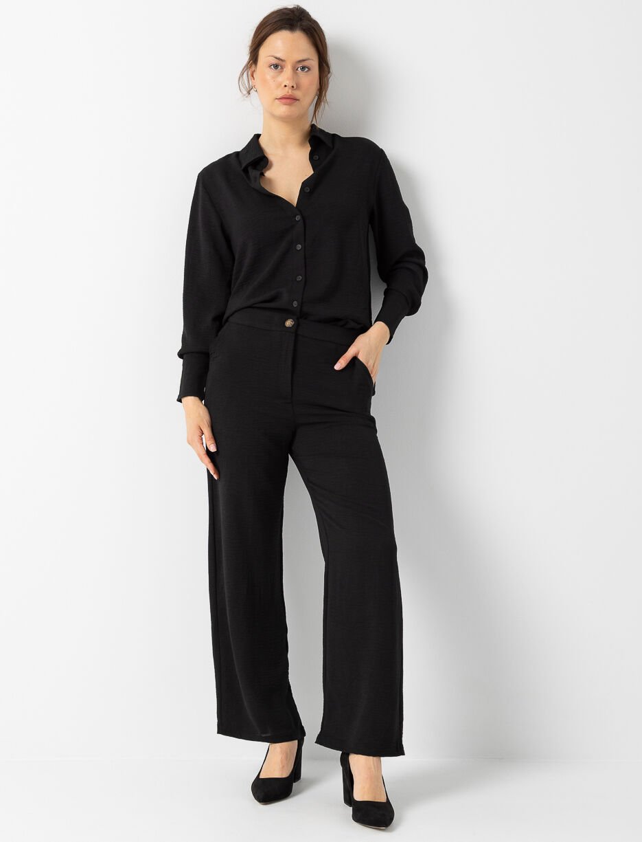 Pantalon uni à jambe large Pantalon uni à jambe large