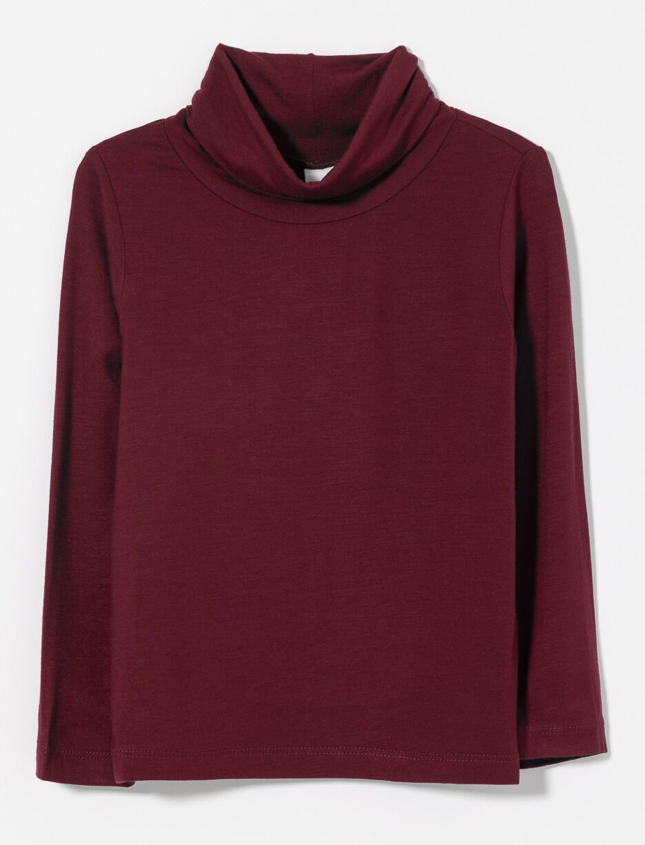 T-shirt uni à col roulé - petite fille