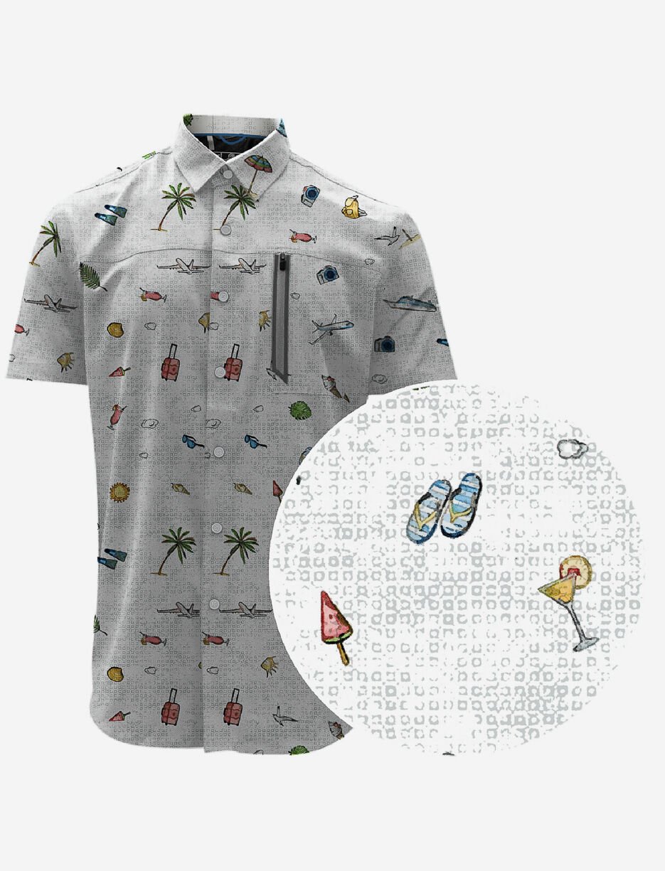 Printed Zip Chest Pocket Shirt