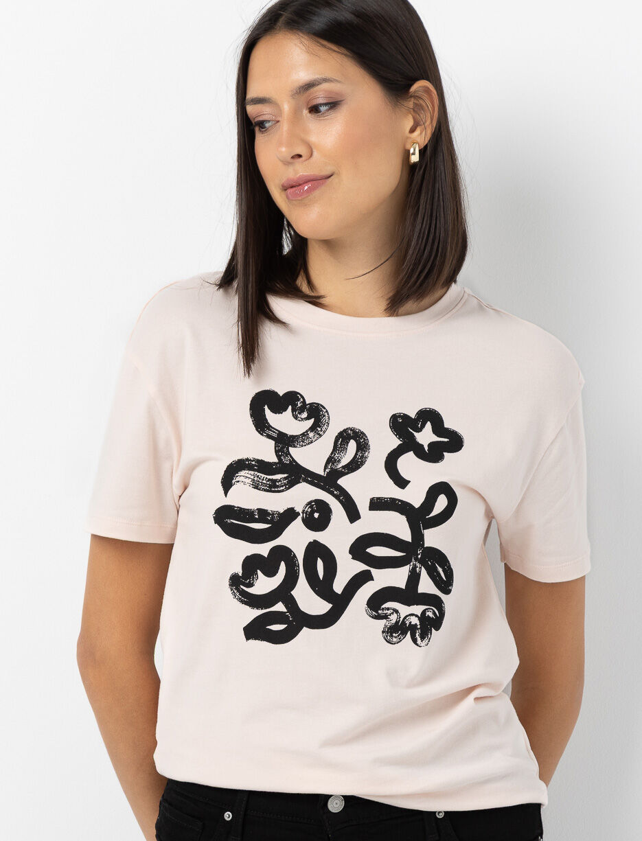 T-shirt imprimé à col rond