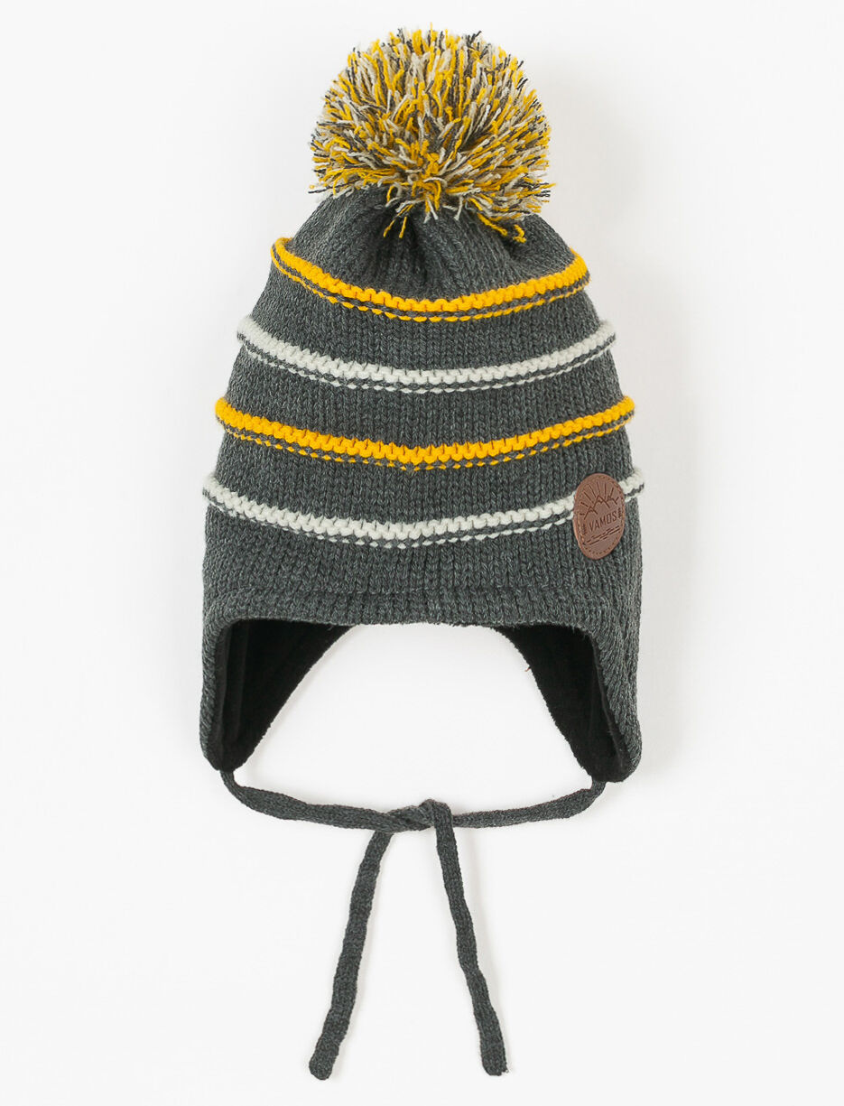 Earflaps Beanie with Pompom - Baby
