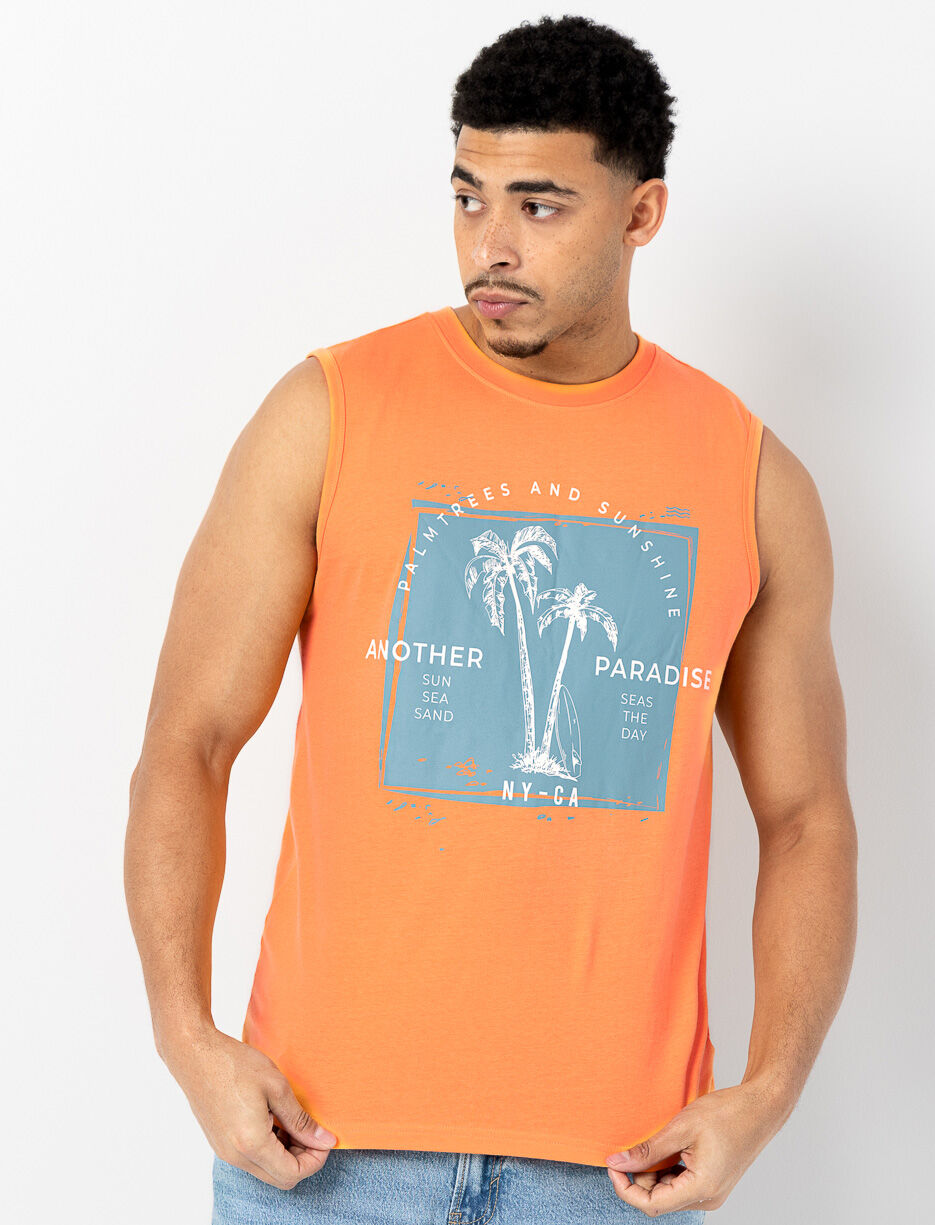 Camisole en coton bio imprim&eacute;e