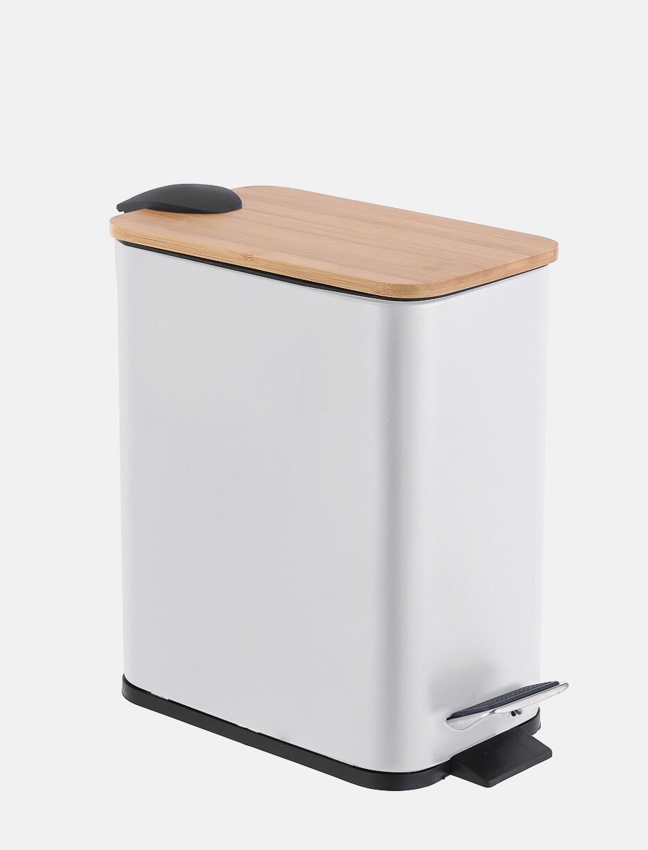 Poubelle rectangulaire avec couvercle bambou Poubelle rectangulaire avec couvercle bambou