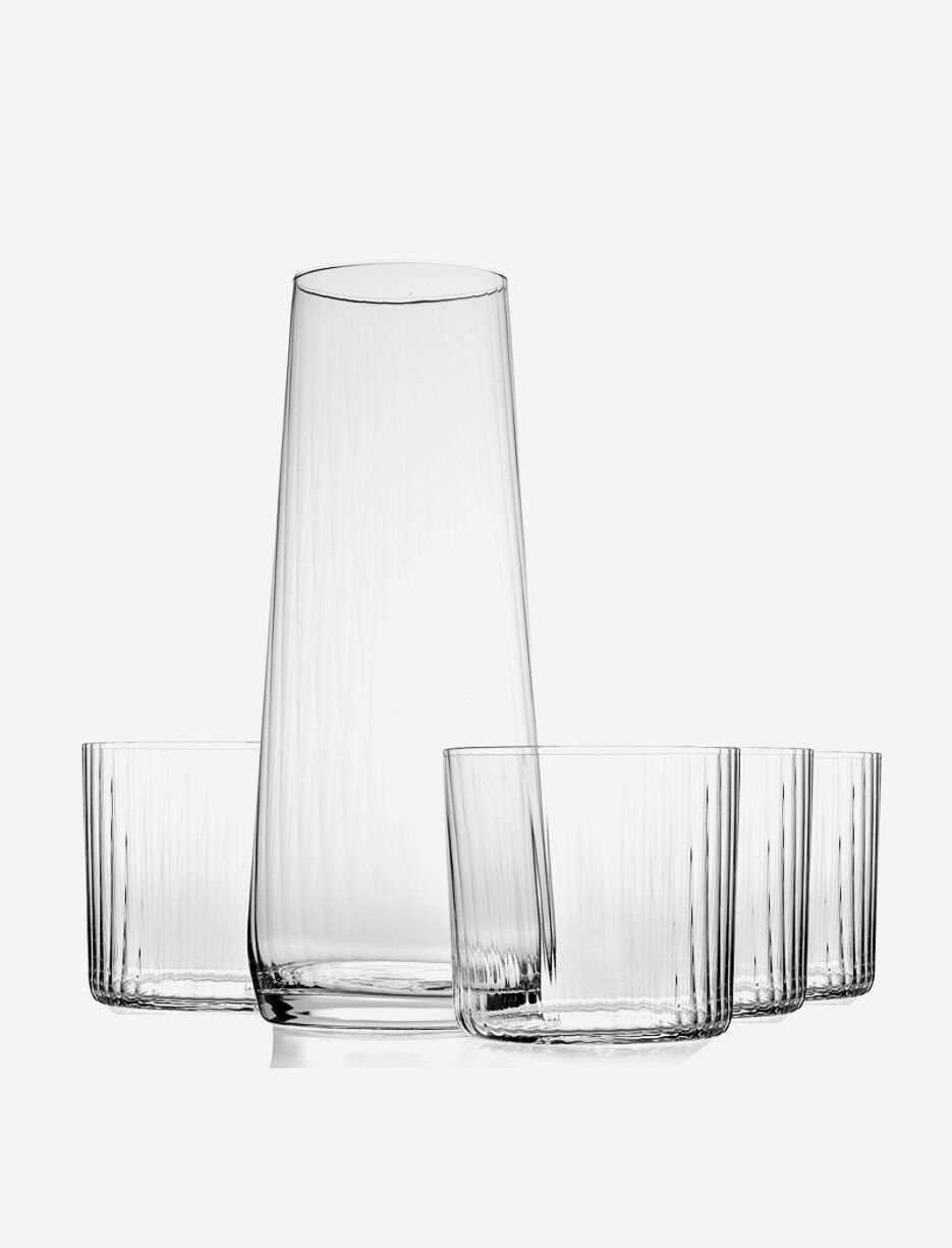 Ensemble de carafe et gobelets en verre