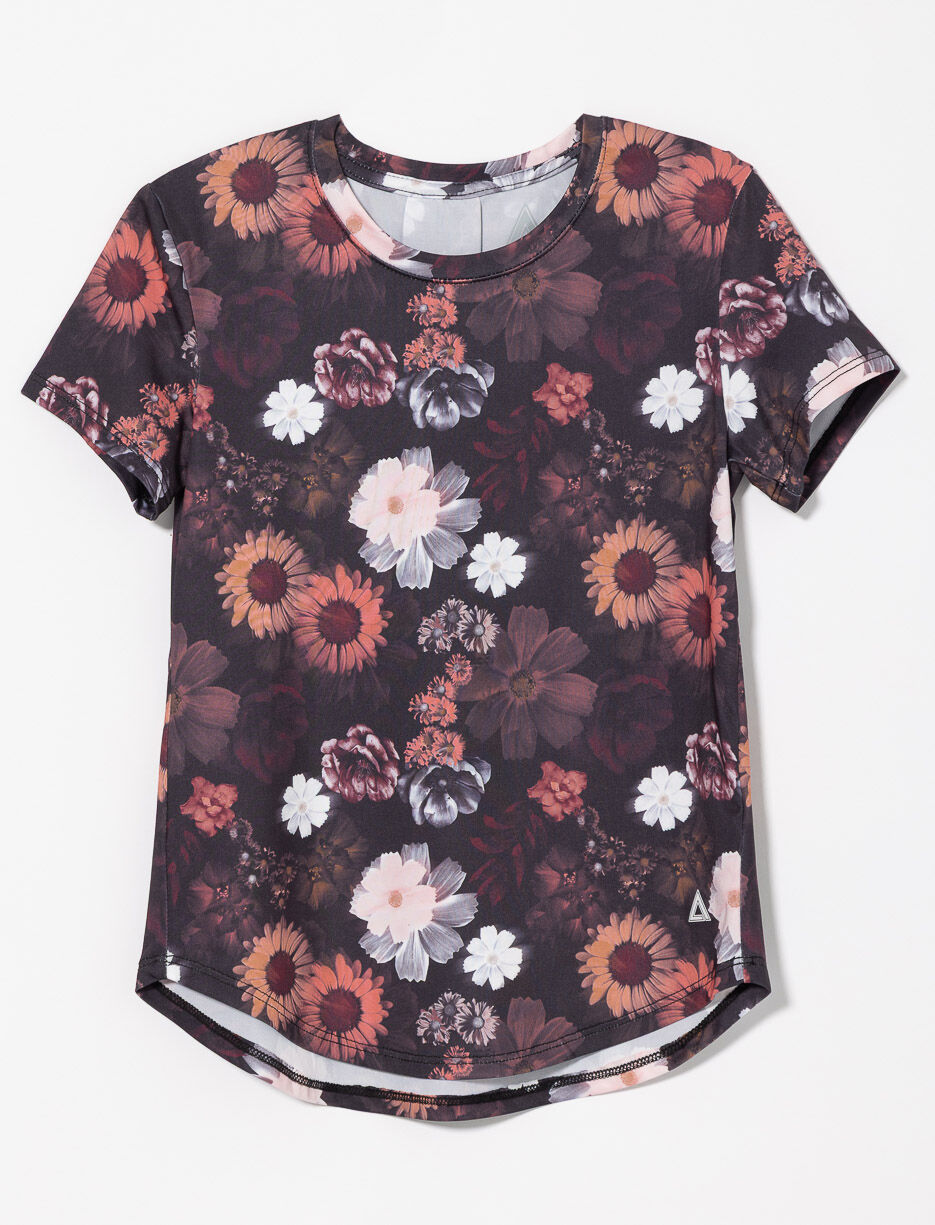 T-shirt de sport à ourlet courbé - petite fille