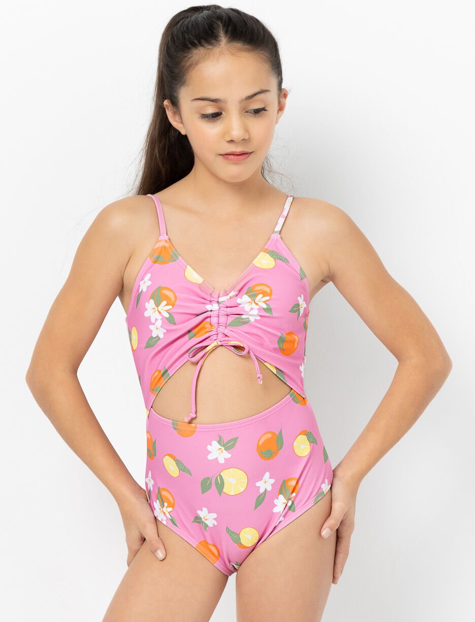 Maillot 1 pièce imprimé à découpe