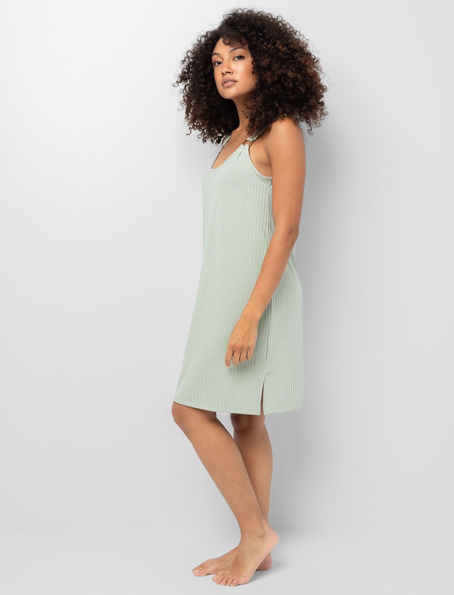 Tunique côtelée à larges bretelles