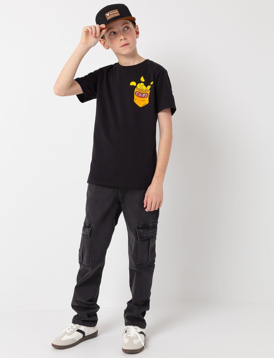 Elastic Waist Cargo Jeans