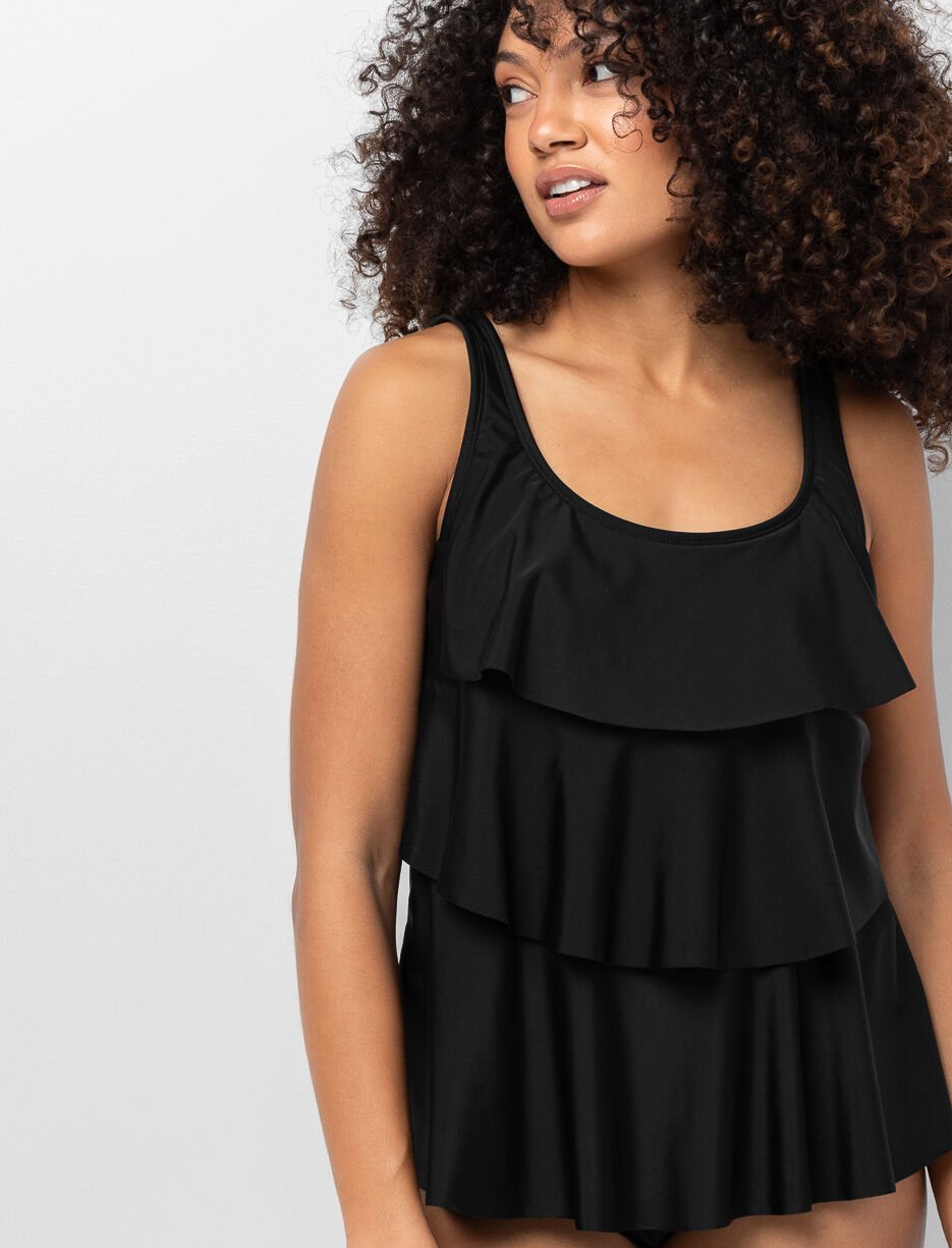 Haut tankini à volants étagés