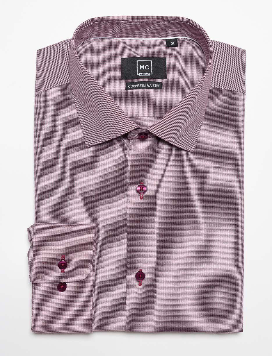 Chemise habillée à motif semi-ajustée