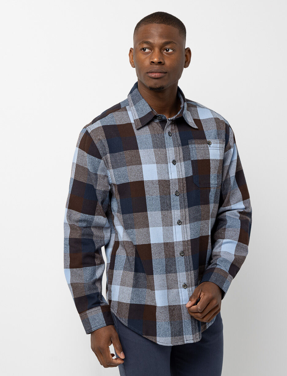 Flannel Plaid Shirt with Chest Pocket