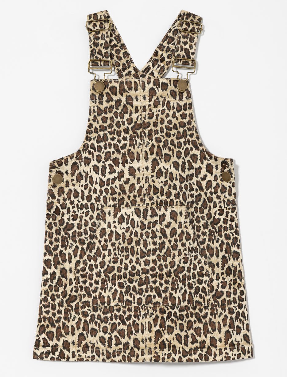 Robe-salopette à imprimé léopard - petite fille Robe-salopette à imprimé léopard - petite fille