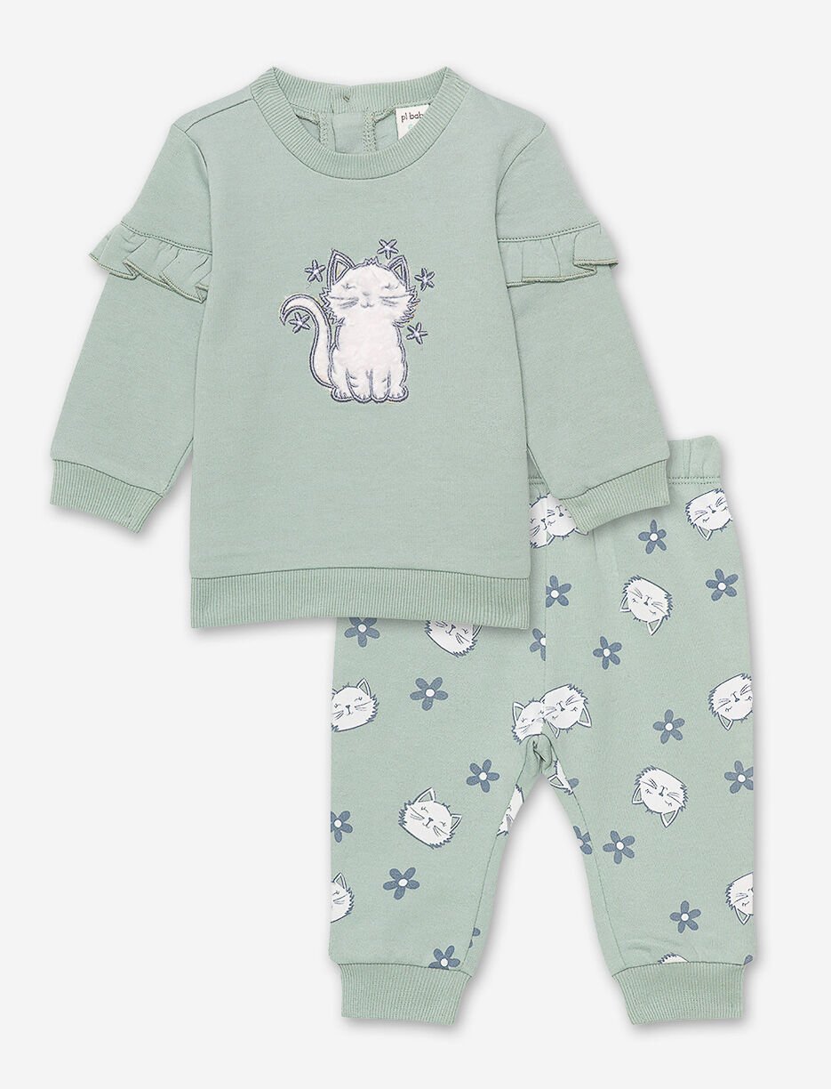 Ens. 2 pièces chandail à volants et legging