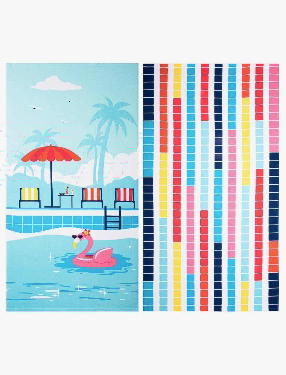 Printed Beach Towels - Set of 2