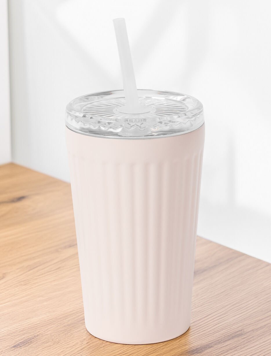 Verre de transport texturé en acier inoxydable