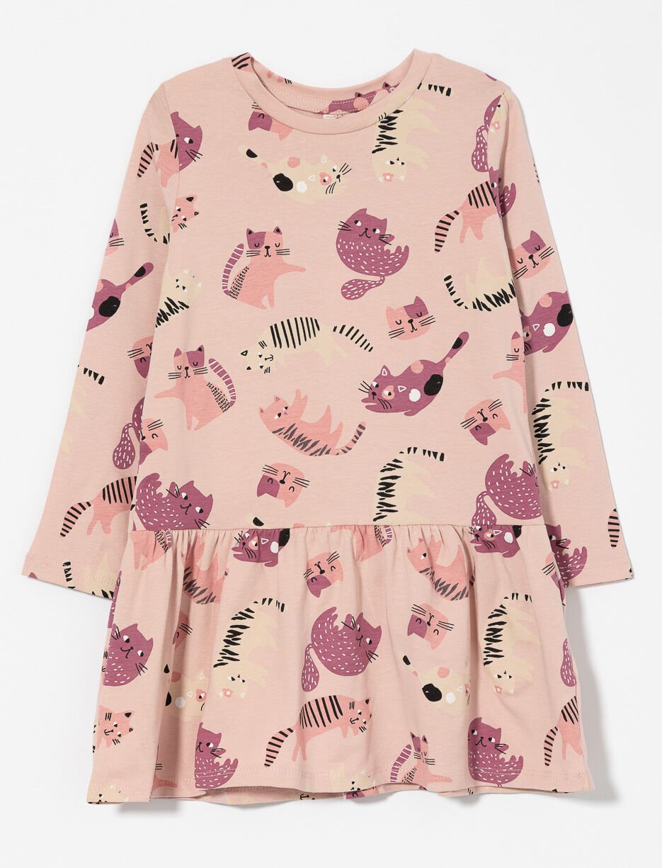 Robe imprim&eacute;e &agrave; volants - petite fille