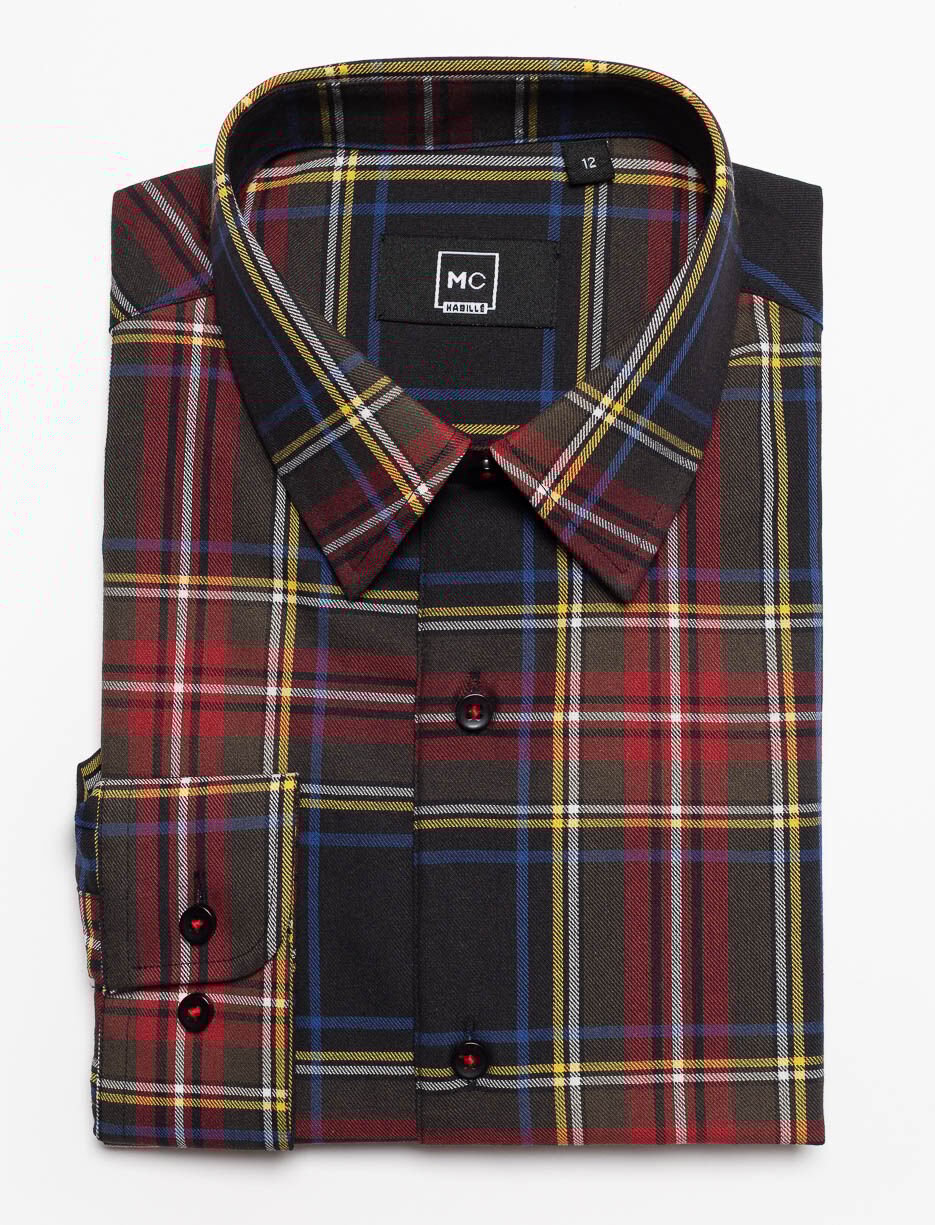 Chemise habillée à carreaux - ado garçon