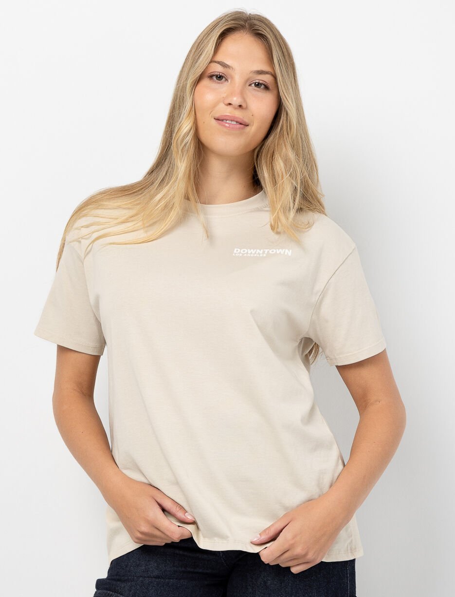 T-shirt imprimé à épaules tombantes