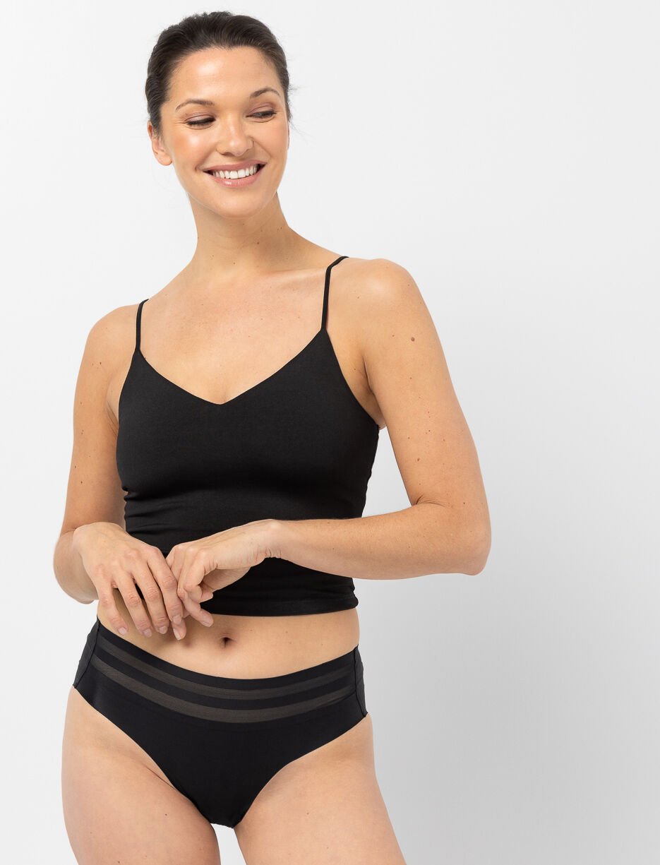 Culotte bikini sans coutures &agrave; d&eacute;tail mesh