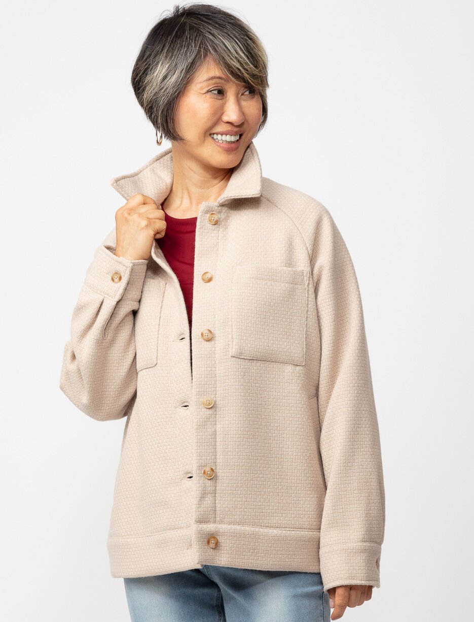 Veste-chemise unie texturée