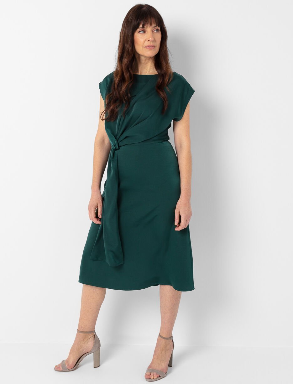Midi Dress with Front-tie