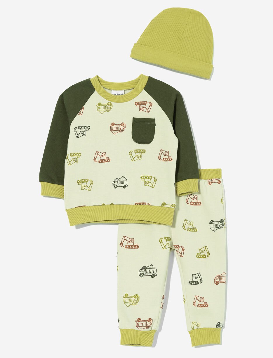 Ens. 2 pièces imprimé avec tuque