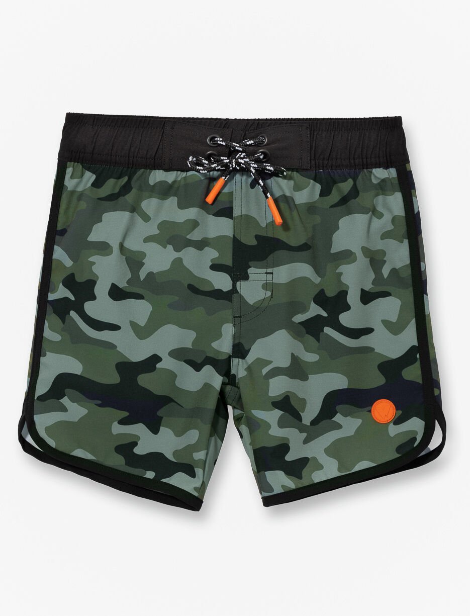 Camouflage Elastic-waist Boardshorts - Little Boy